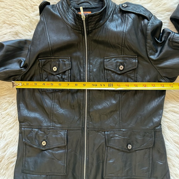 Tory Burch Black Leather Jacket size 12 - Picture 8 of 13